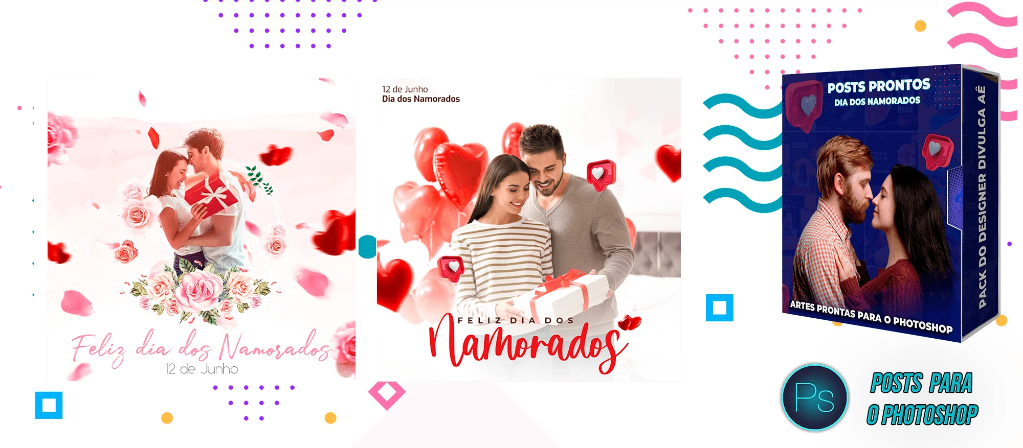 Pack de Posts Editáveis/Prontos - Dia dos Namorados + Brinde - Photoshop - Imagem 9