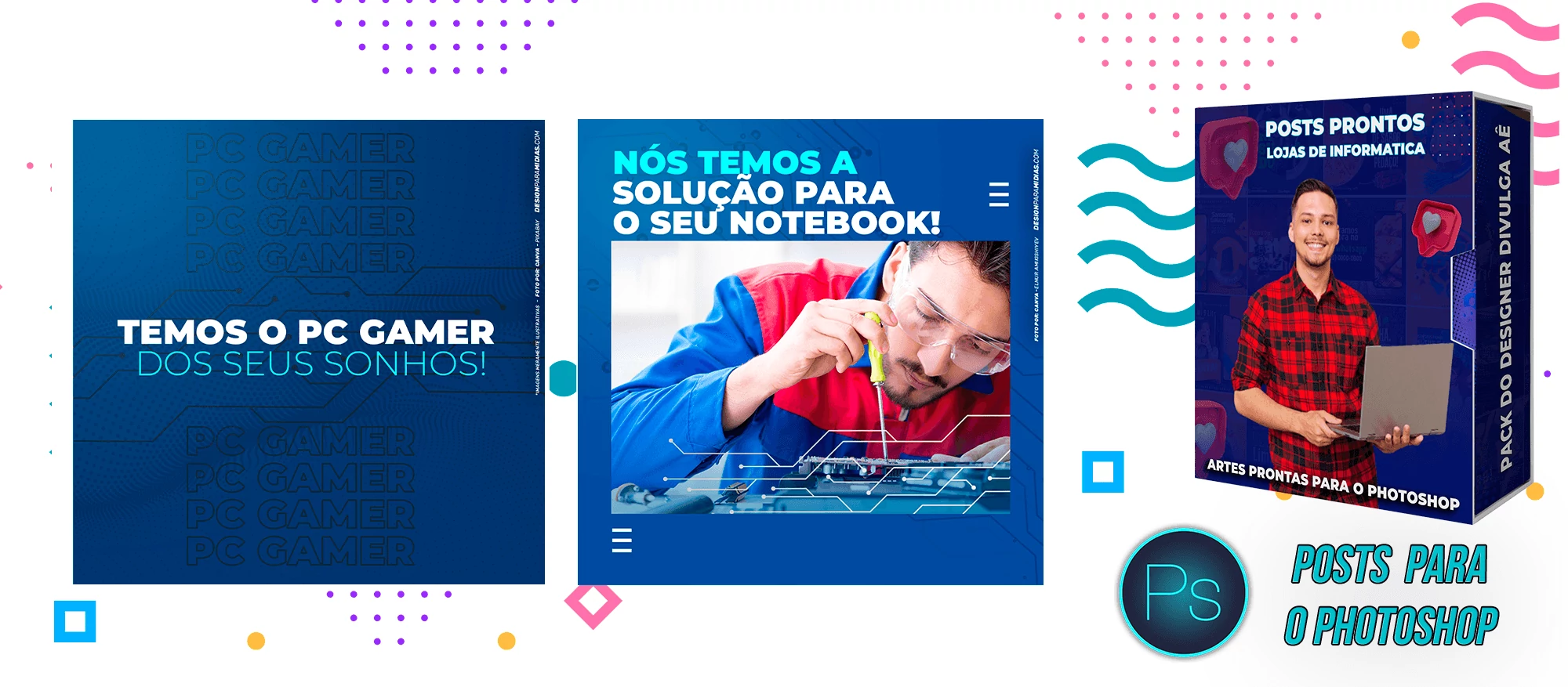 Pack de Posts Editáveis - Lojas de Informática - Empresas de T.I no Photoshop - Imagem 37