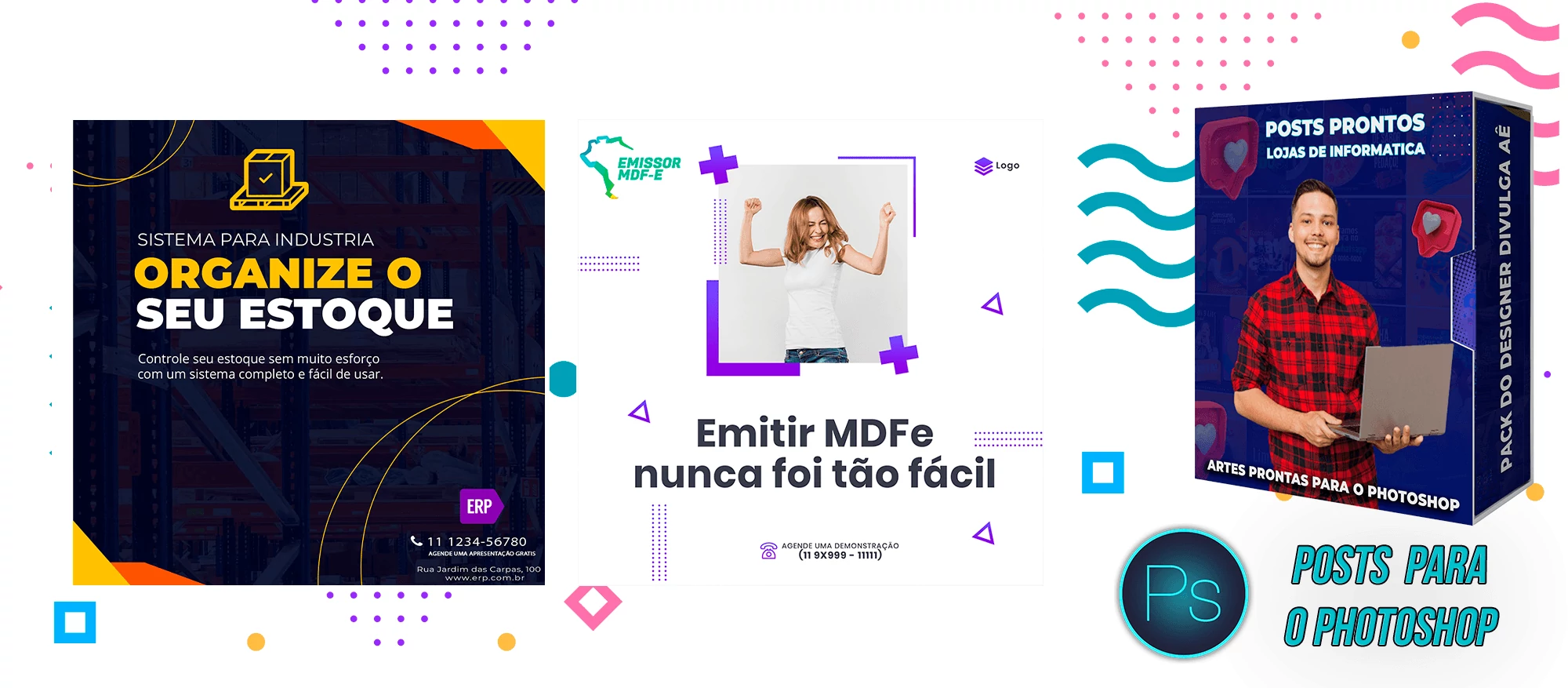Pack de Posts Editáveis - Lojas de Informática - Empresas de T.I no Photoshop - Imagem 33