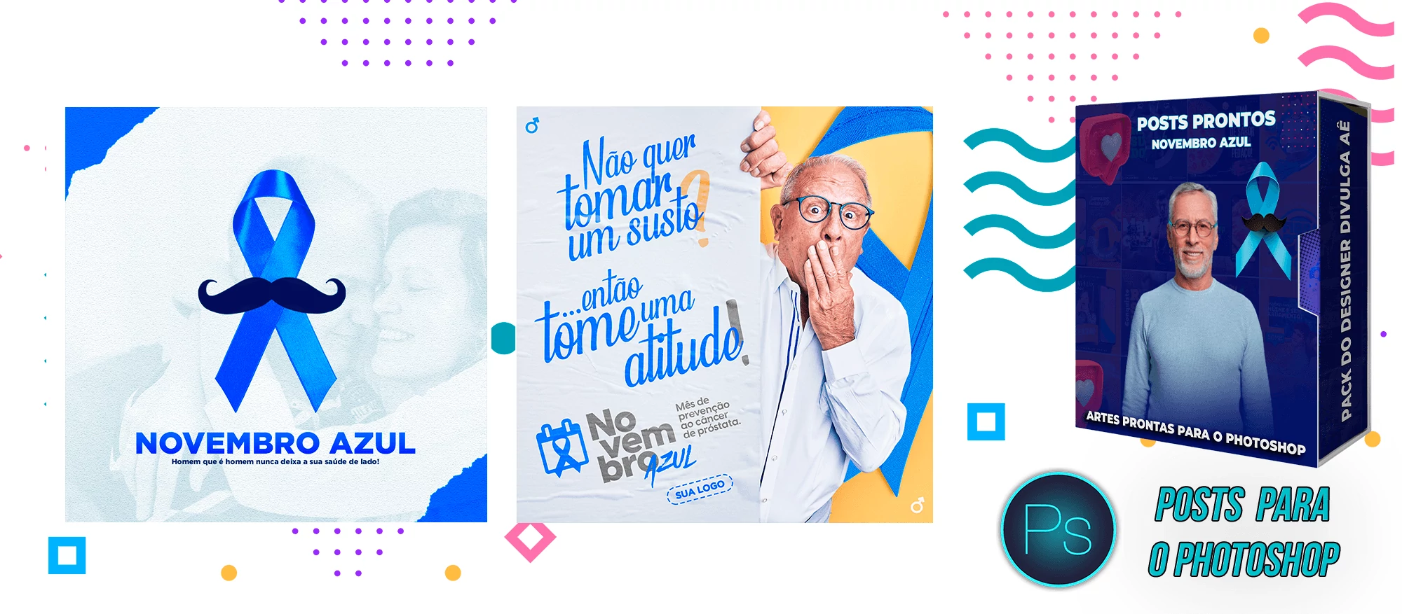 Pack de Posts Prontos + Legendas - Novembro Azul - Photoshop - Imagem 10