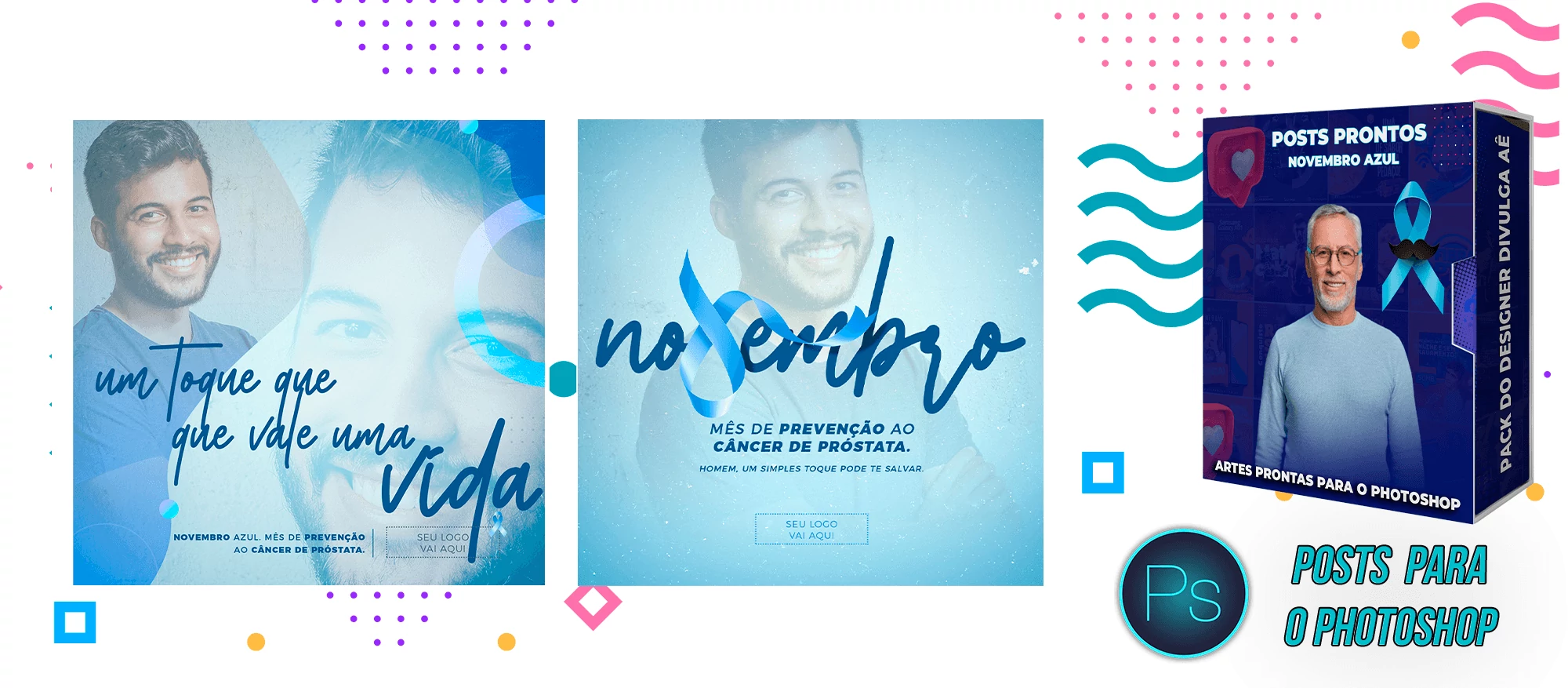 Pack de Posts Prontos + Legendas - Novembro Azul - Photoshop - Imagem 6