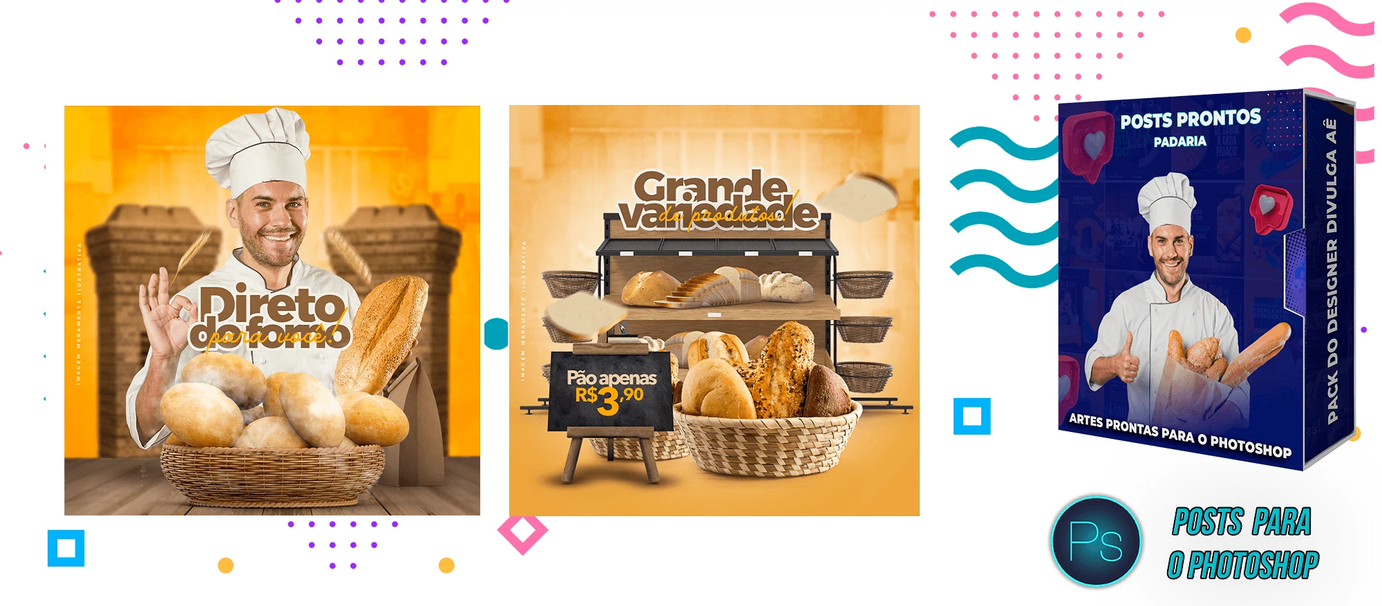 Pack de Posts Prontos com Legendas para Padarias - Photoshop - Imagem 6
