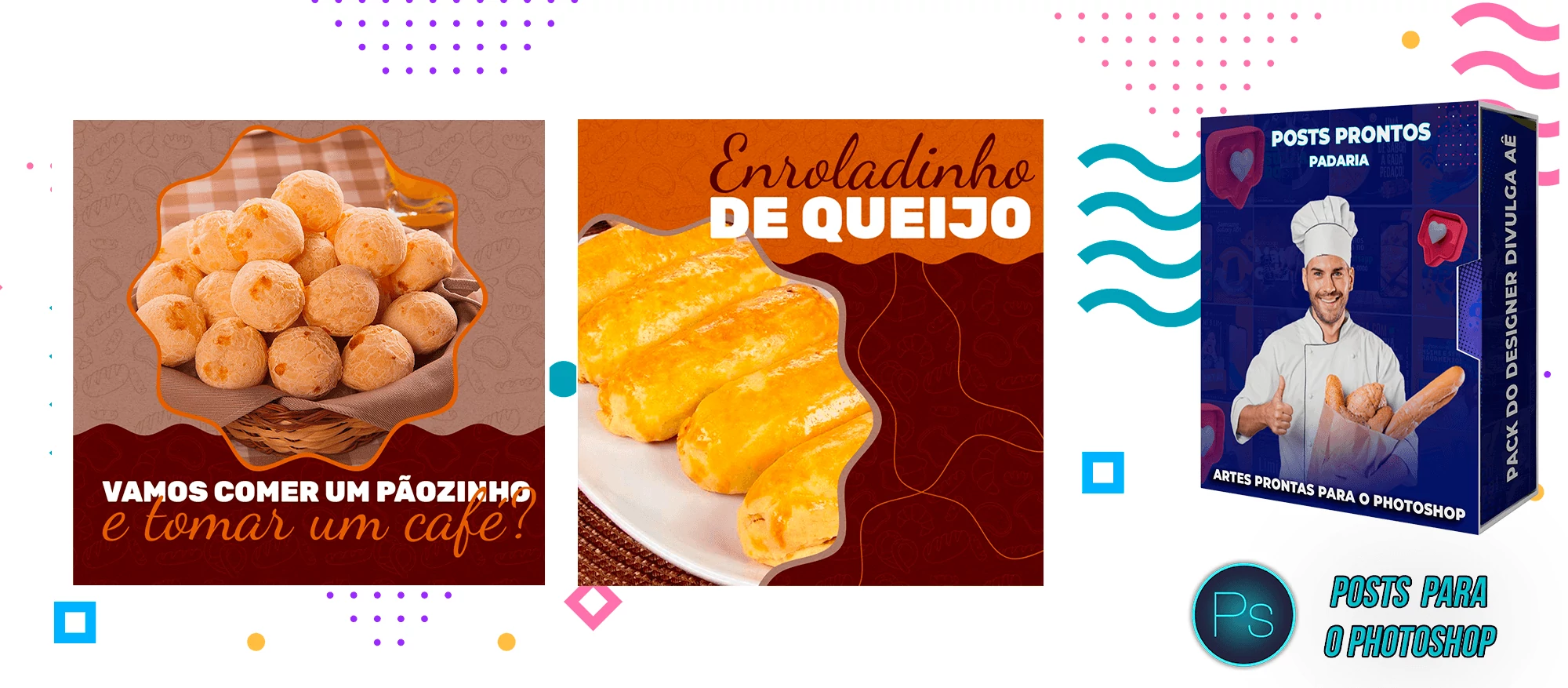 Pack de Posts Prontos com Legendas para Padarias - Photoshop - Imagem 3
