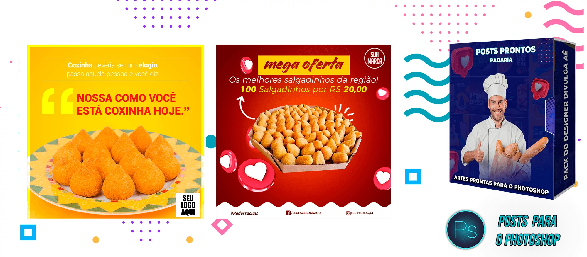 Pack de Posts Prontos com Legendas para Padarias - Photoshop - Imagem 2