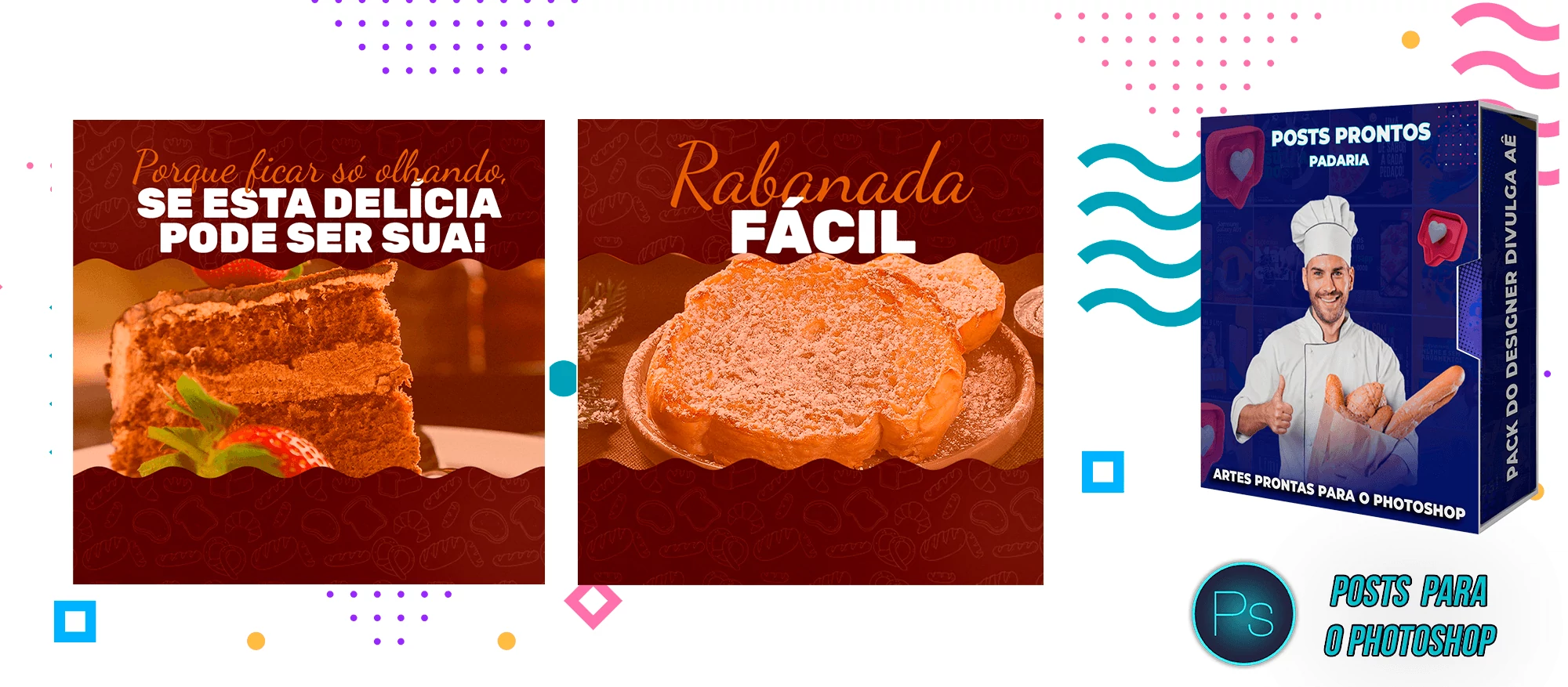 Pack de Posts Prontos com Legendas para Padarias - Photoshop - Imagem 8