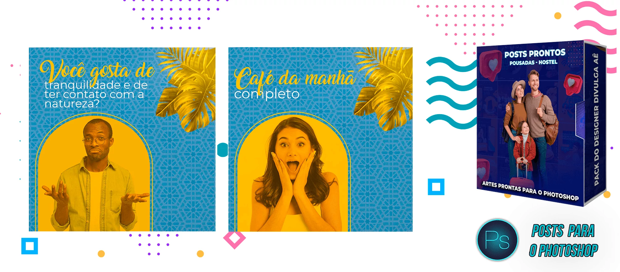 Pack de Posts Prontos com Legendas para Pousadas - Hostel - Photoshop - Imagem 3