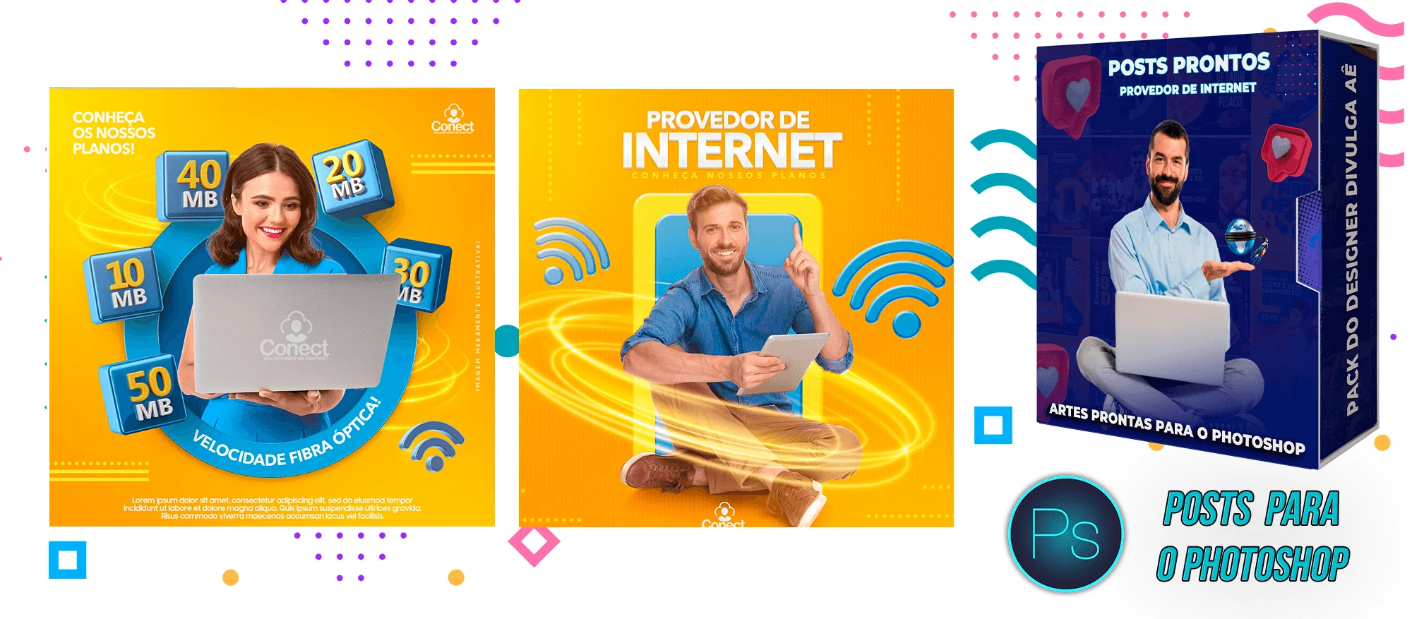 Mega Pack de Posts Editáveis - Provedores e Revenda de Internet - Photoshop - Imagem 31
