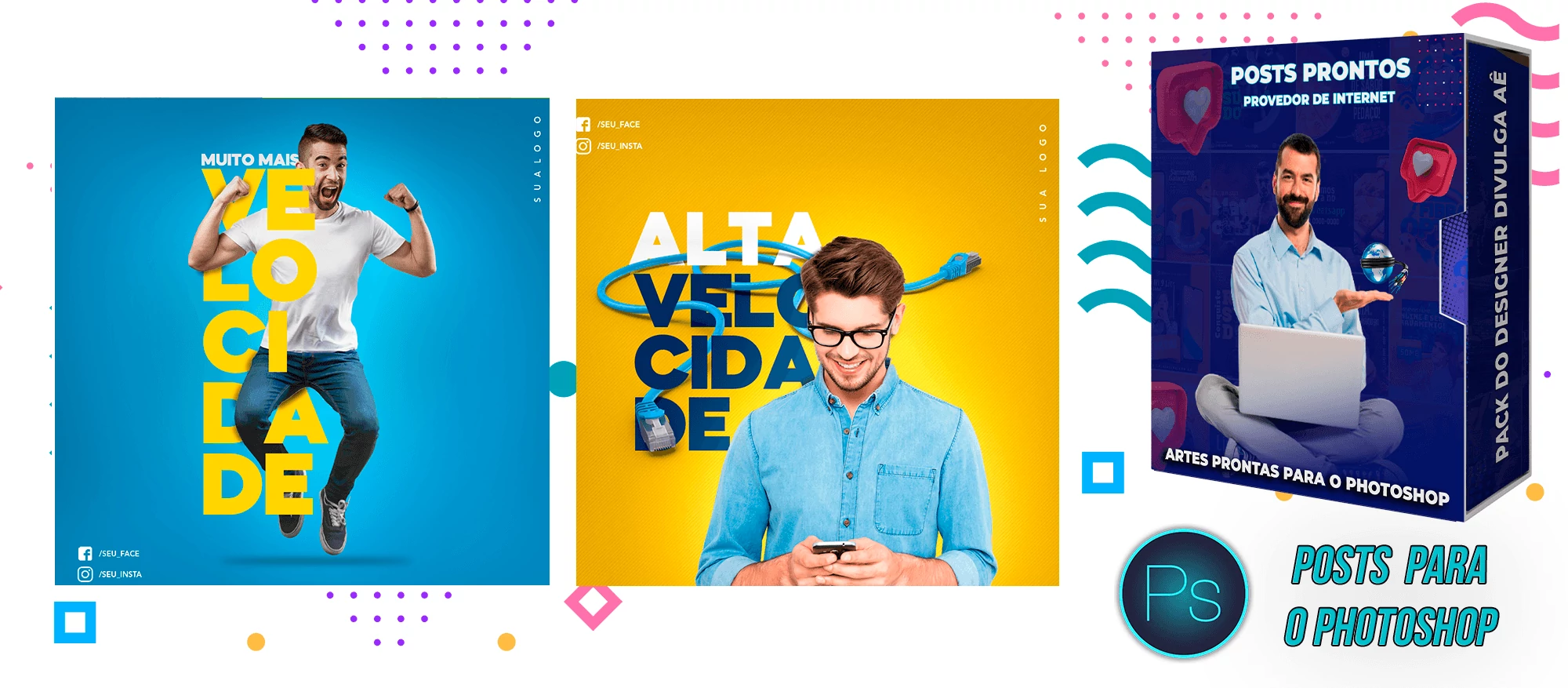 Mega Pack de Posts Editáveis - Provedores e Revenda de Internet - Photoshop - Imagem 35