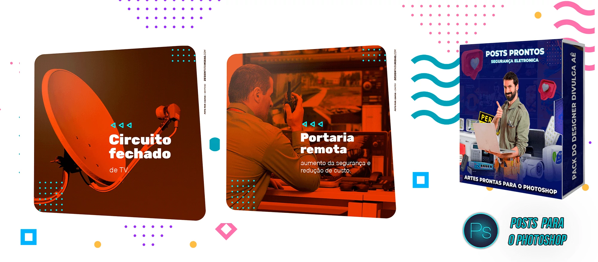 Pack de Posts Prontos com Legendas - Segurança Eletrônica no Photoshop - Imagem 8