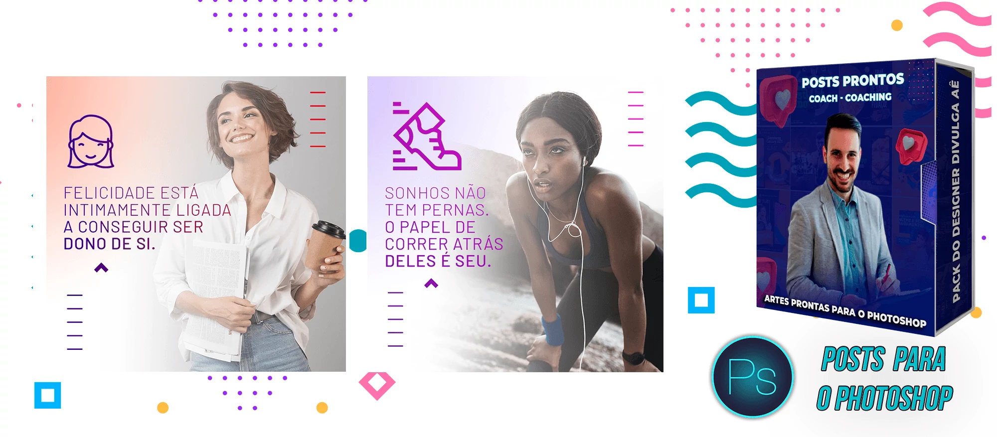 Pack de Posts Prontos + Legendas - Coaching - Coach - Photoshop - Imagem 2