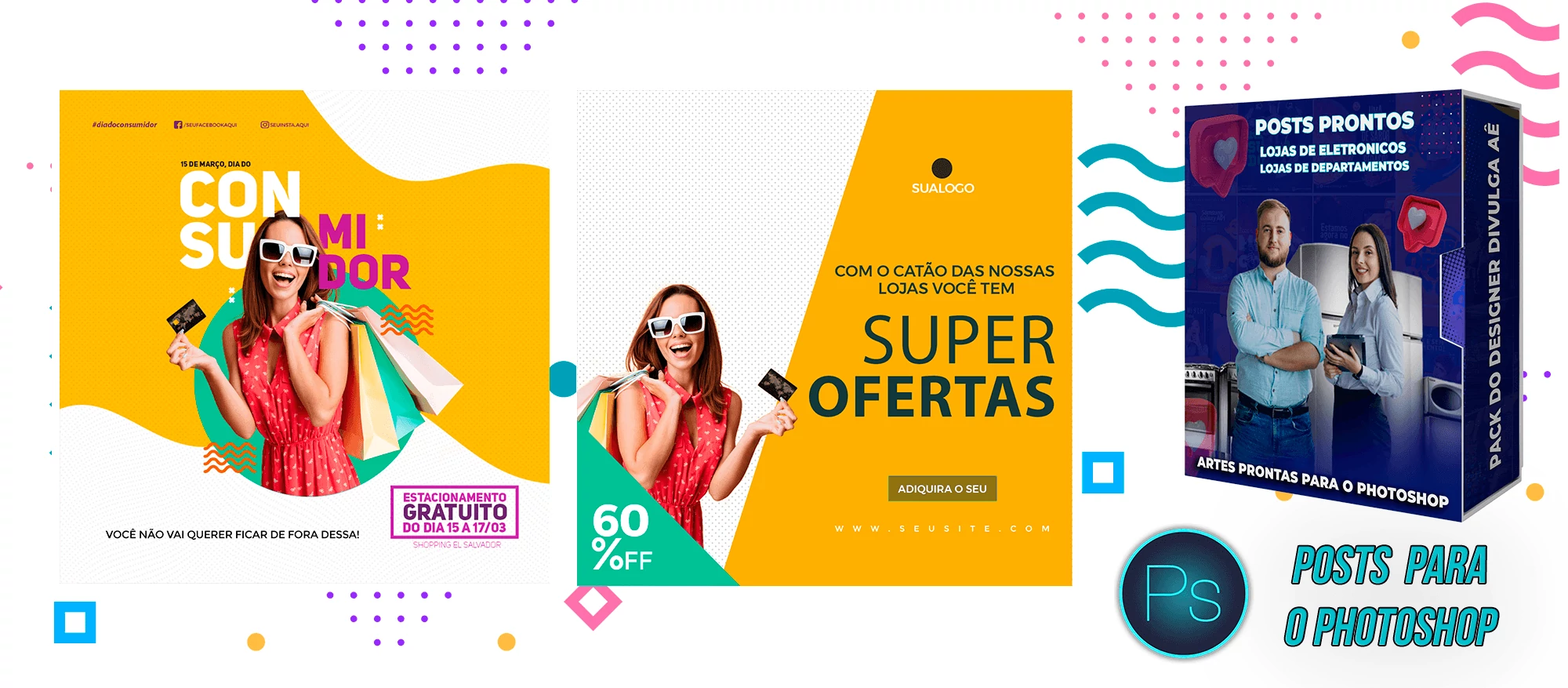Mega Pack de Posts Prontos de Lojas de Departamento - Eletronicos e Vestuário no Photoshop - Imagem 17