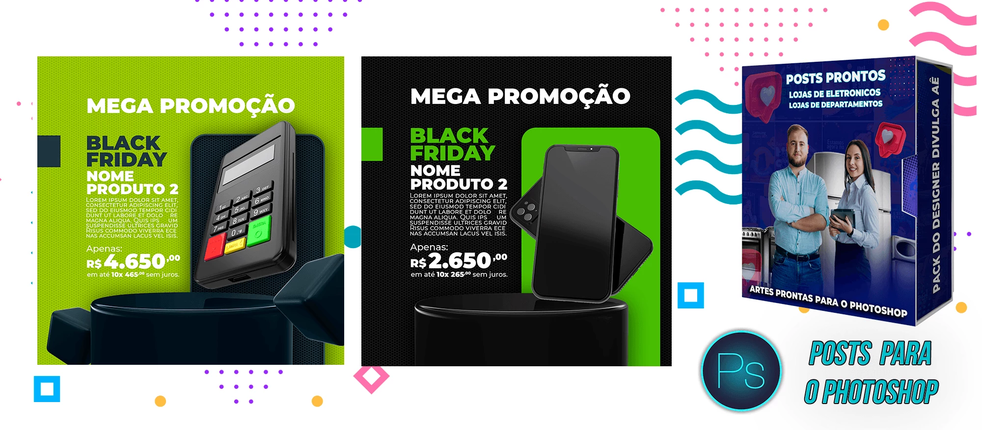 Mega Pack de Posts Prontos de Lojas de Departamento - Eletronicos e Vestuário no Photoshop - Imagem 4