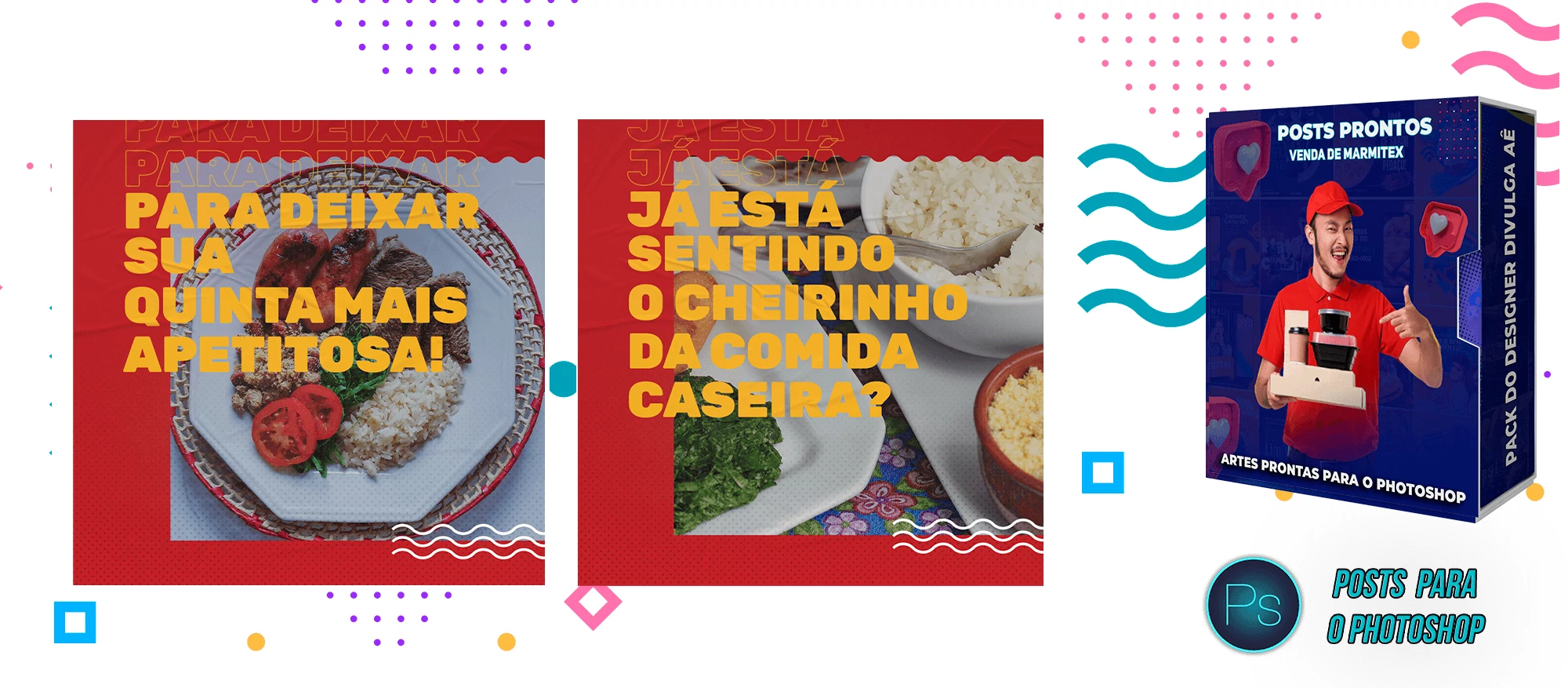 Pack de Posts Prontos Venda de Marmitex - Restaurantes - Self Service - Photoshop - Imagem 4