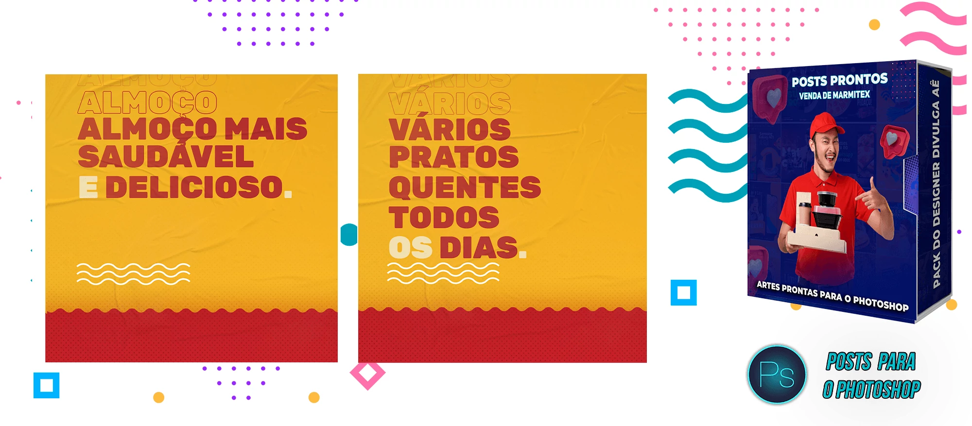 Pack de Posts Prontos Venda de Marmitex - Restaurantes - Self Service - Photoshop - Imagem 6