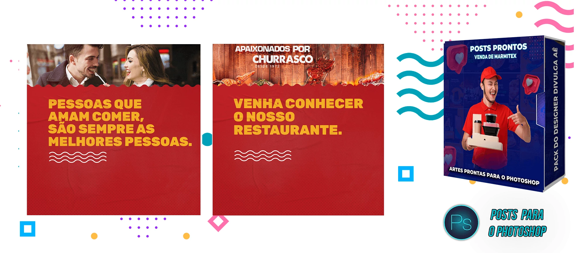 Pack de Posts Prontos Venda de Marmitex - Restaurantes - Self Service - Photoshop - Imagem 5