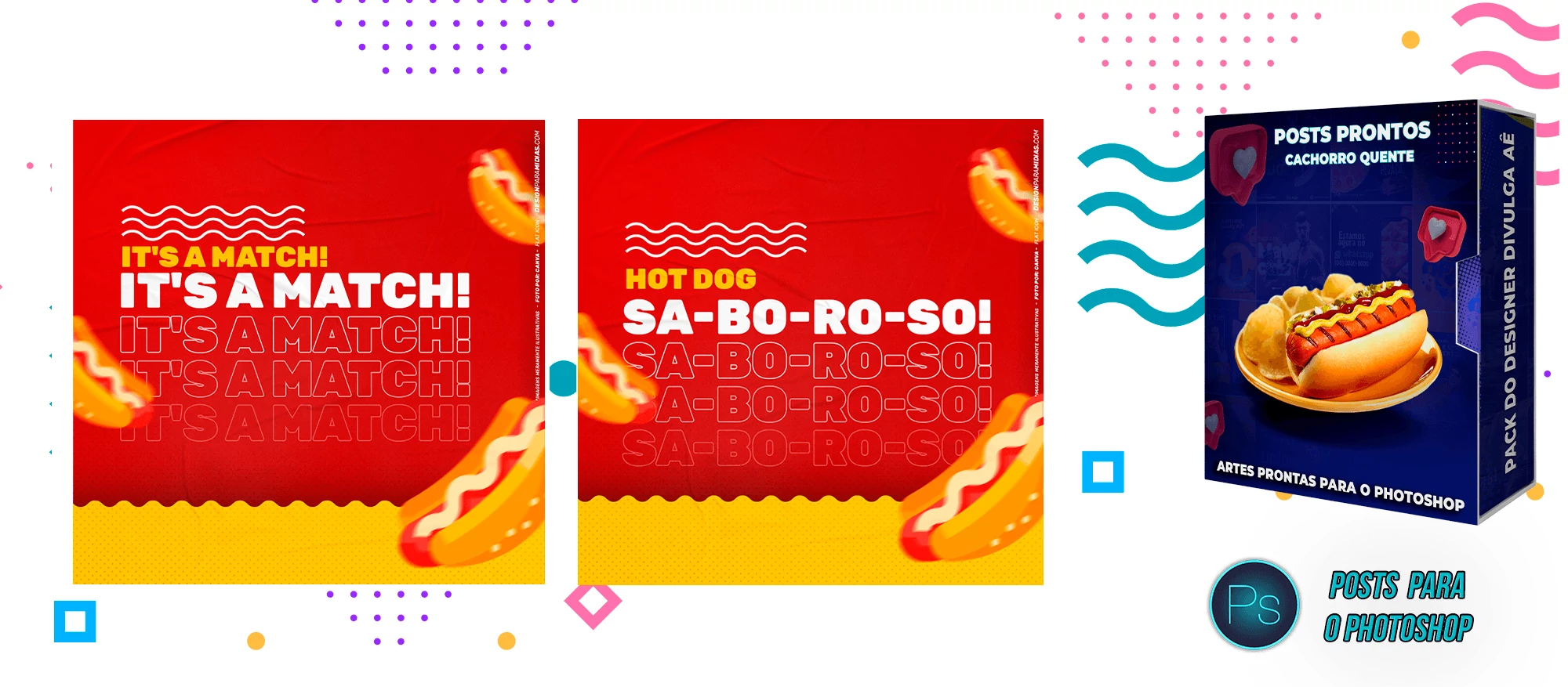 Pack de Posts Prontos Lanchonetes - Vendas de Cachorro Quente no Photoshop - Imagem 8