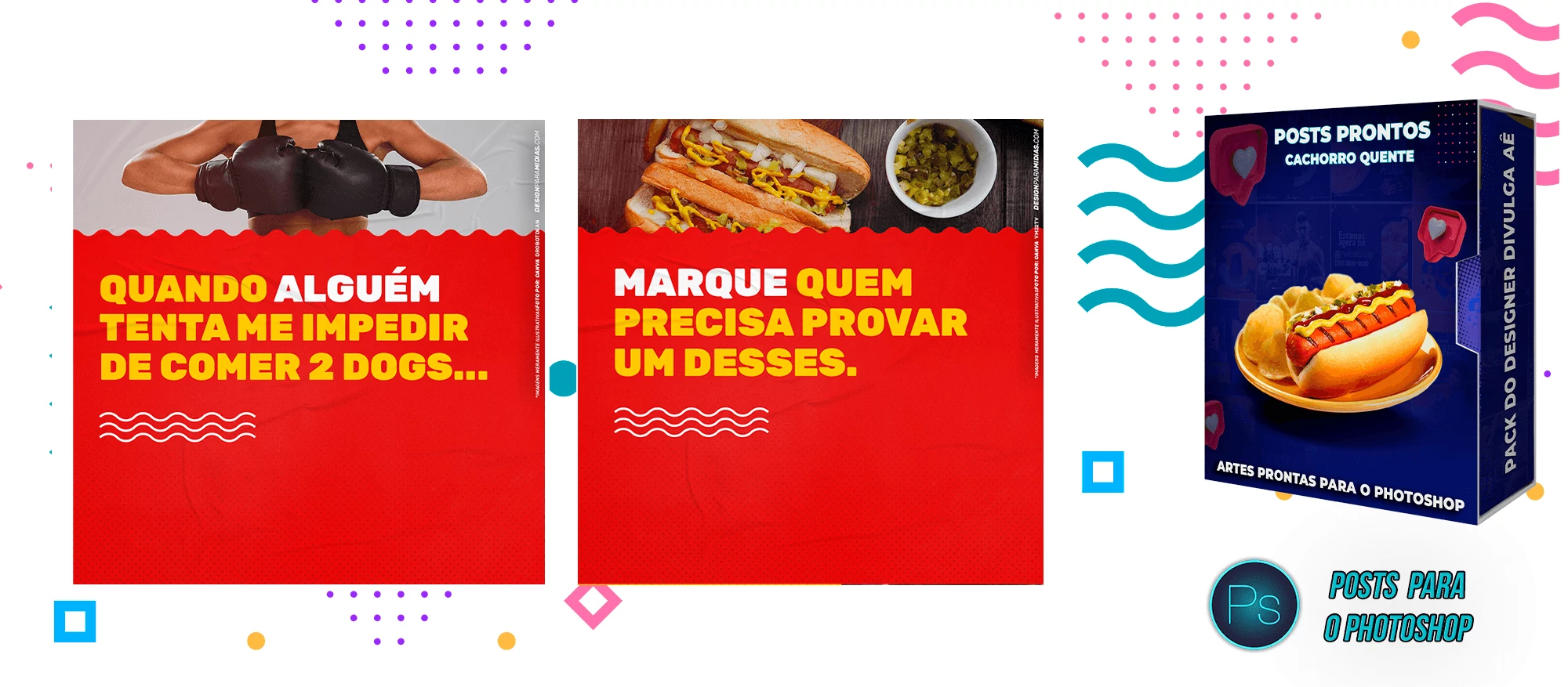 Pack de Posts Prontos Lanchonetes - Vendas de Cachorro Quente no Photoshop - Imagem 5