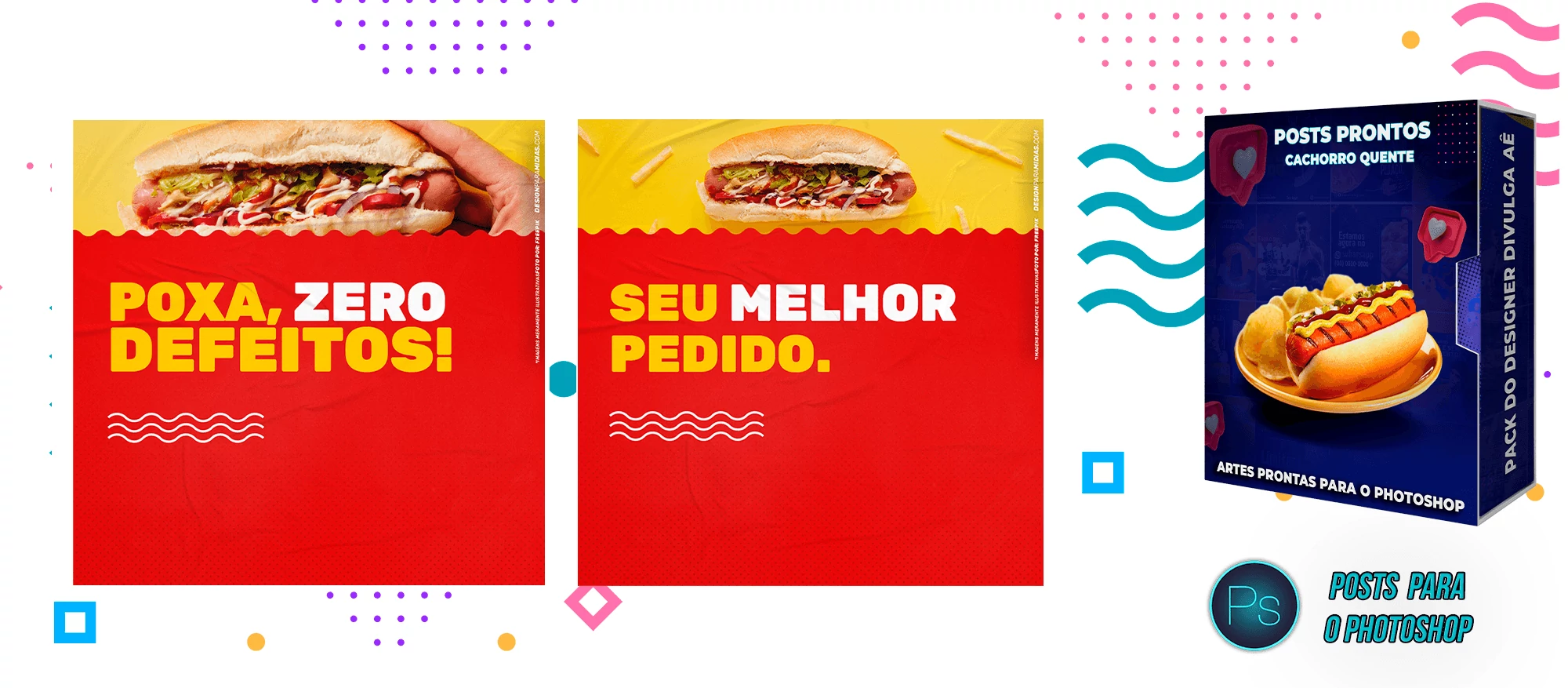 Pack de Posts Prontos Lanchonetes - Vendas de Cachorro Quente no Photoshop - Imagem 7