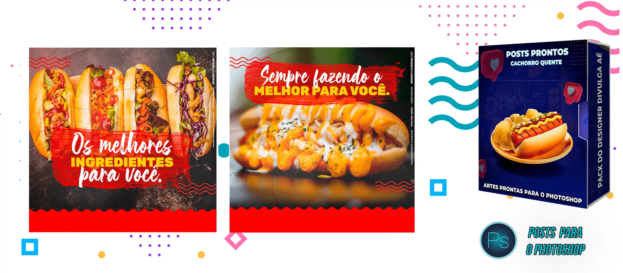 Pack de Posts Prontos Lanchonetes - Vendas de Cachorro Quente no Photoshop - Imagem 16