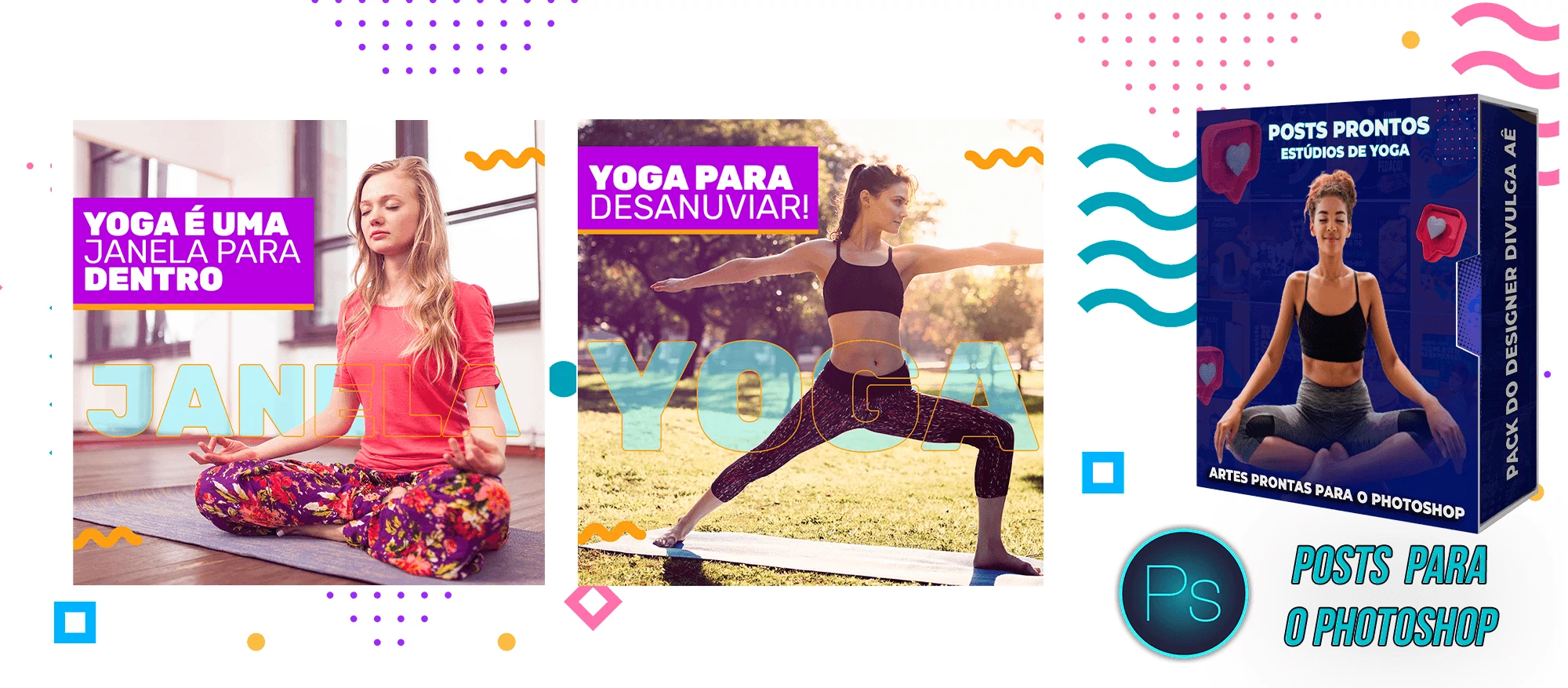 Pack de Posts Prontos com Legendas Prontas - Estudios de Yoga no Photoshop - Imagem 2