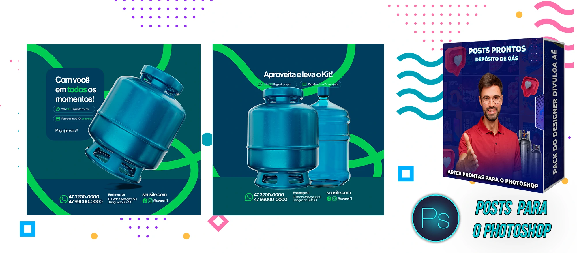 Pack de Posts Prontos - Distribuidora Revenda e Depósito de gás no Photoshop - Imagem 6