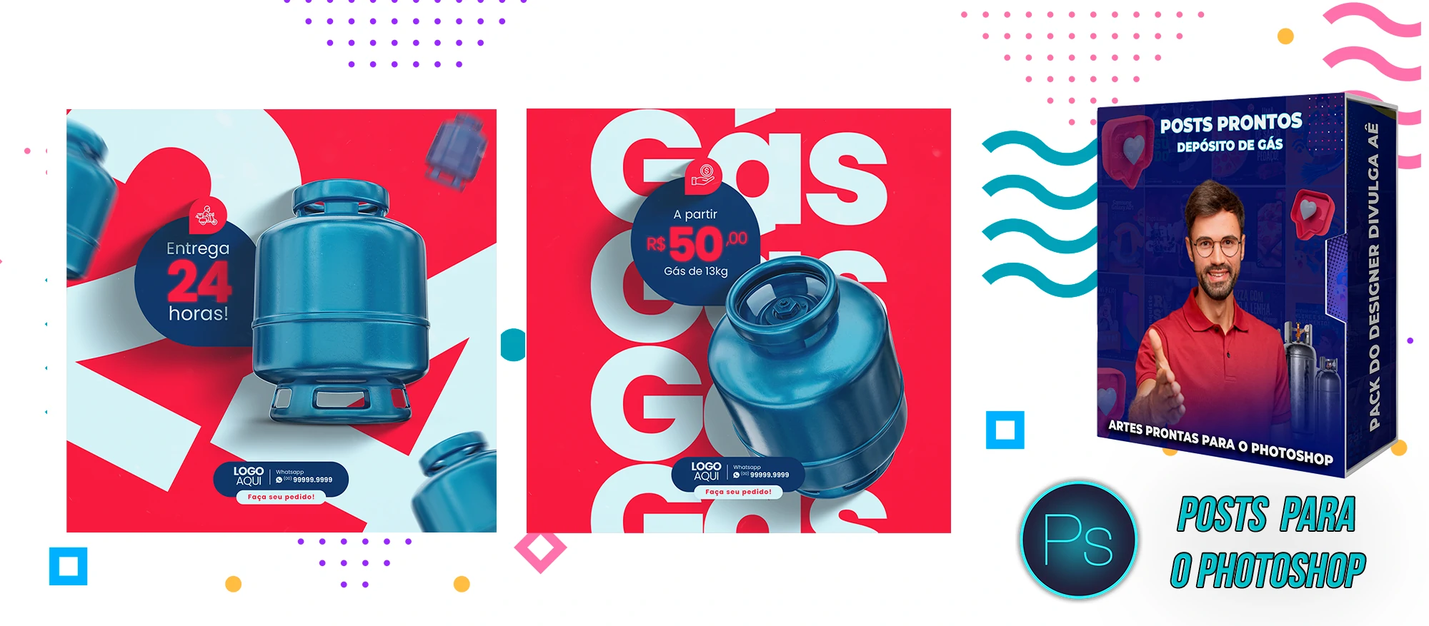 Pack de Posts Prontos - Distribuidora Revenda e Depósito de gás no Photoshop - Imagem 4
