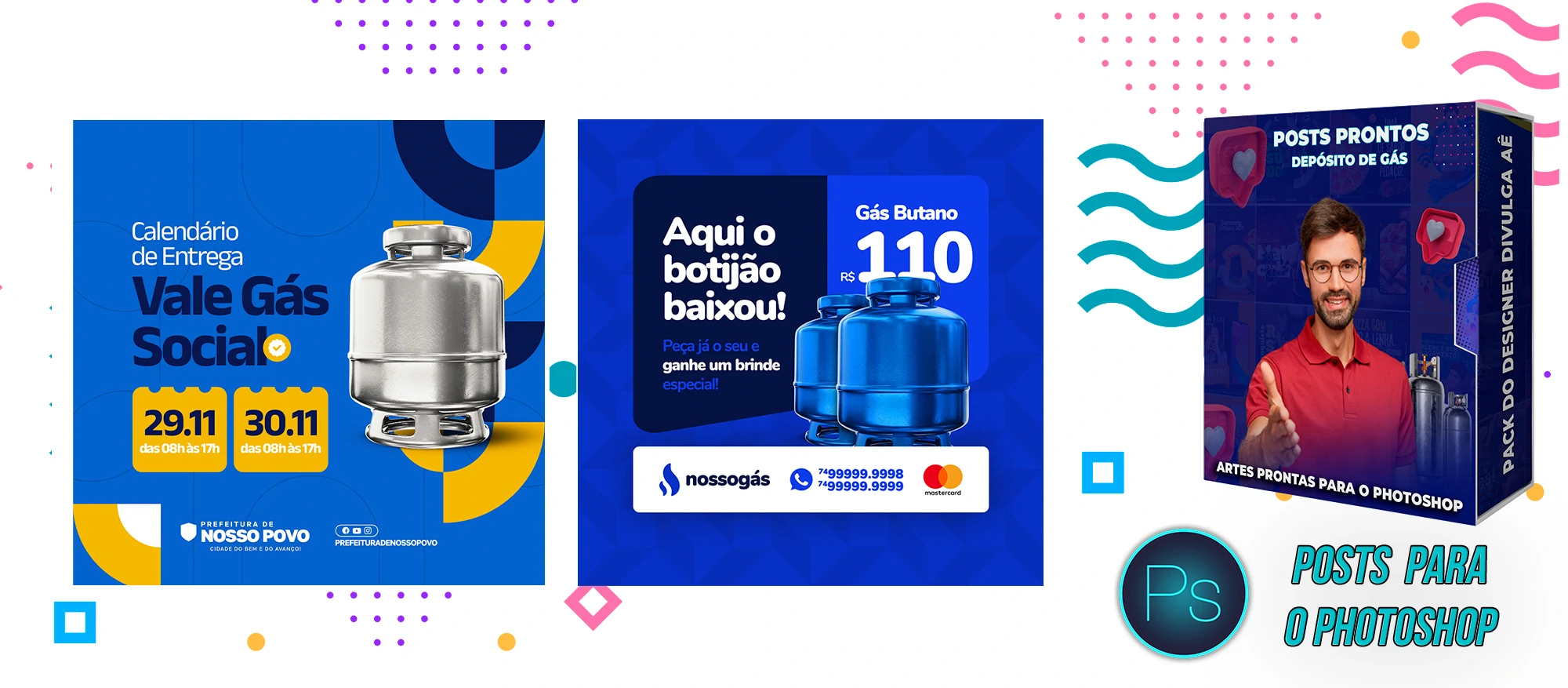 Pack de Posts Prontos - Distribuidora Revenda e Depósito de gás no Photoshop - Imagem 3