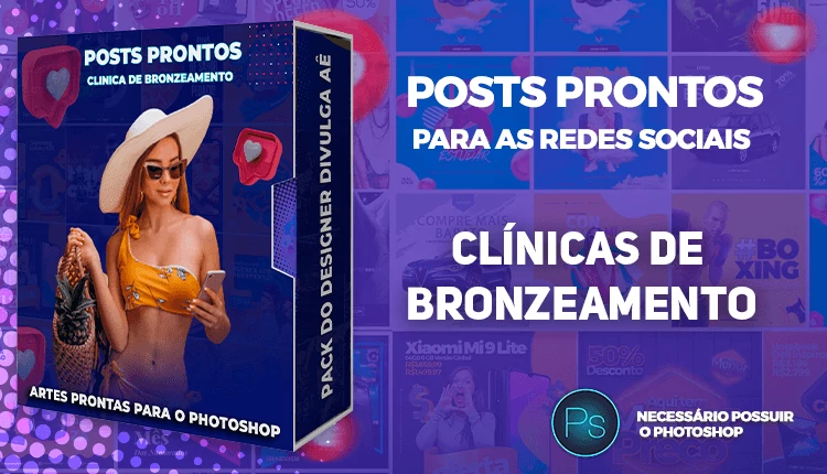 Pack de Posts Prontos com Legendas para Clínicas De Bronzeamento