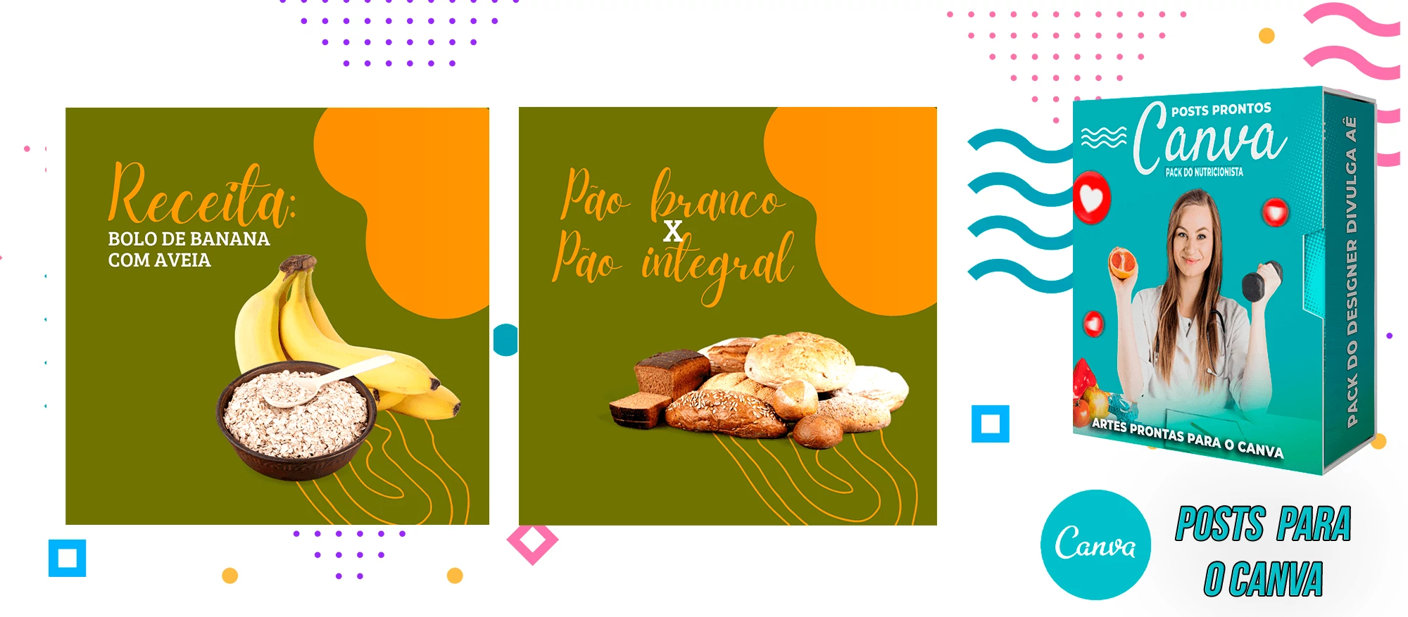 Pack de Posts Prontos para o Canva - Nutricionistas + Legendas Prontas - Imagem 4