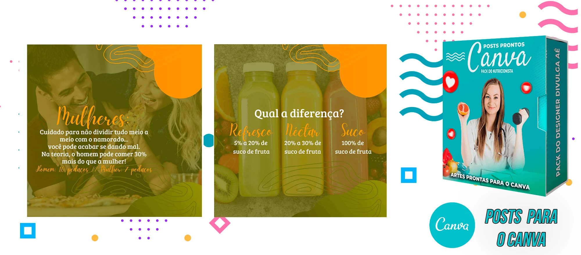 Pack de Posts Prontos para o Canva - Nutricionistas + Legendas Prontas - Imagem 13