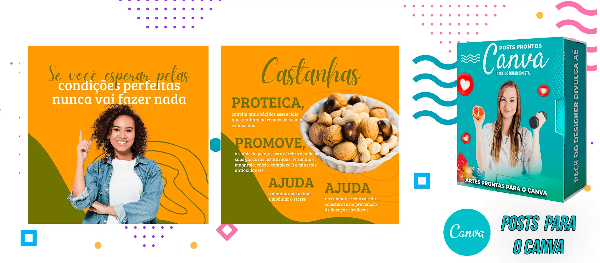 Pack de Posts Prontos para o Canva - Nutricionistas + Legendas Prontas - Imagem 20
