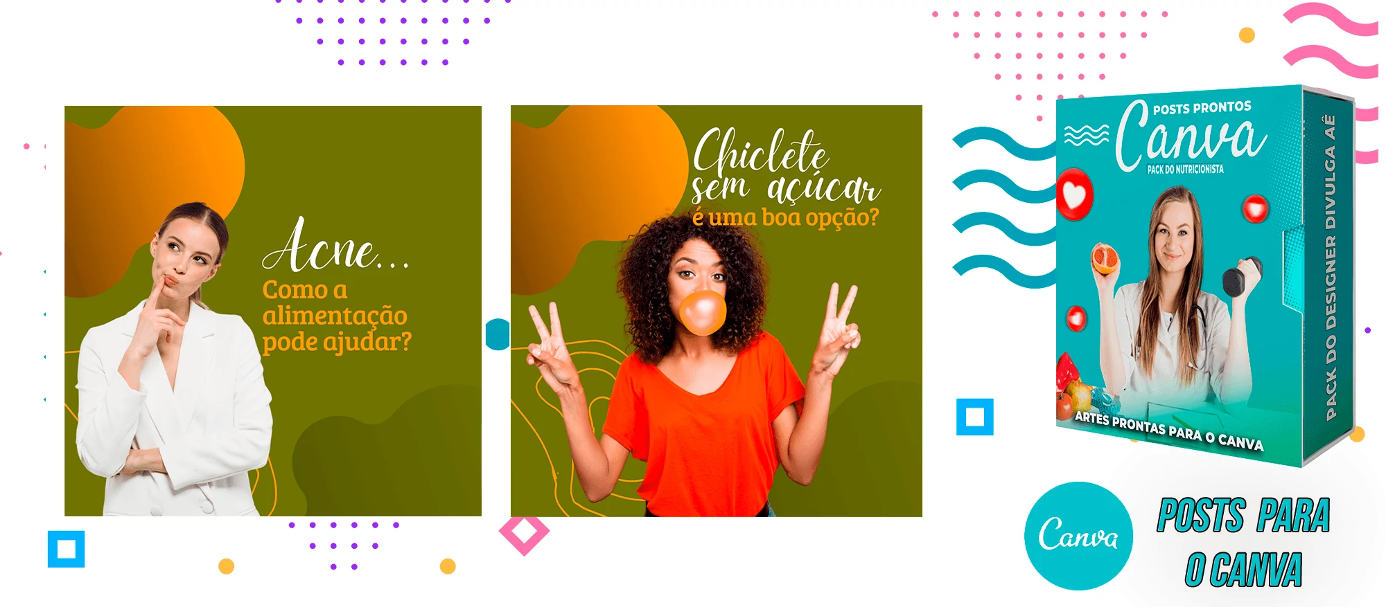 Pack de Posts Prontos para o Canva - Nutricionistas + Legendas Prontas - Imagem 25