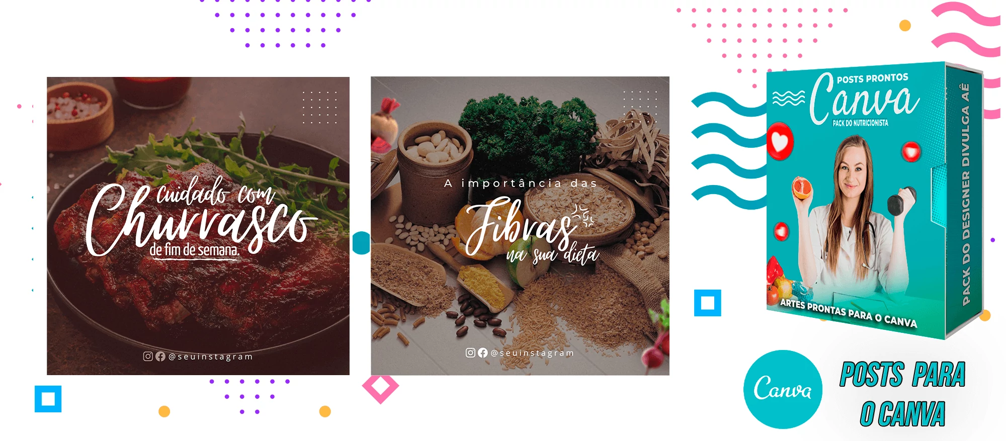 Pack de Posts Prontos para o Canva - Nutricionistas + Legendas Prontas - Imagem 19