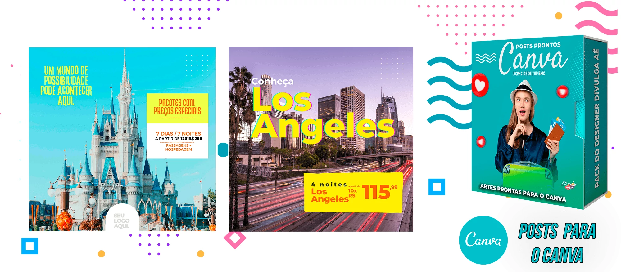Pack de Posts Prontos para o Canva - Agência de Turismo e Viagens + Legendas - Imagem 23