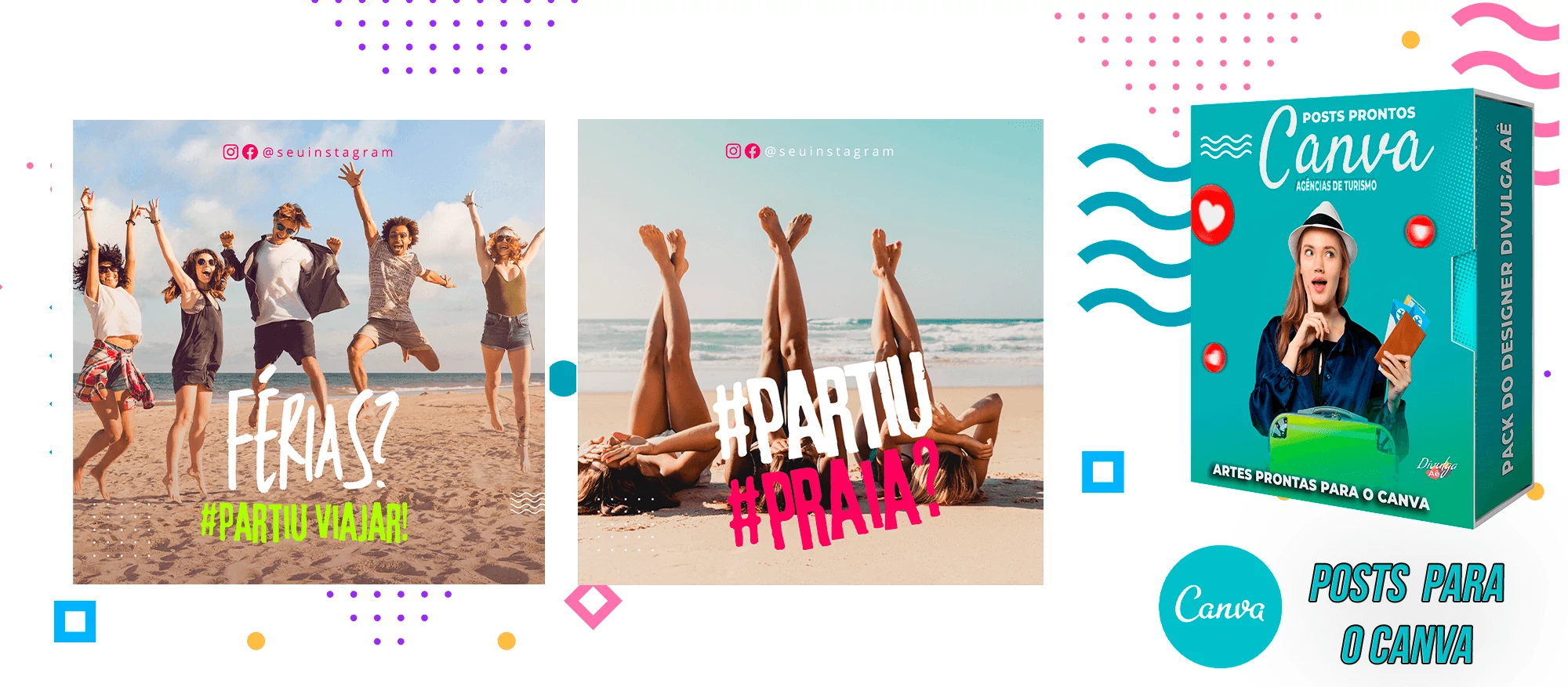 Pack de Posts Prontos para o Canva - Agência de Turismo e Viagens + Legendas - Imagem 13
