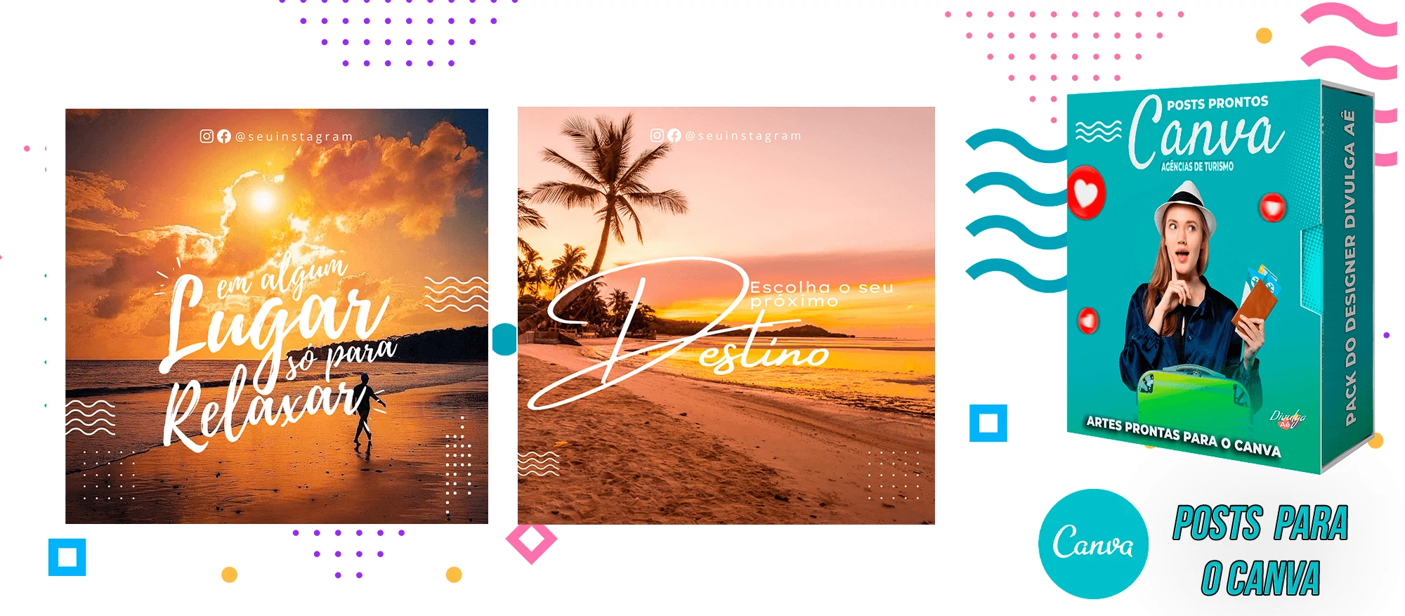 Pack de Posts Prontos para o Canva - Agência de Turismo e Viagens + Legendas - Imagem 20