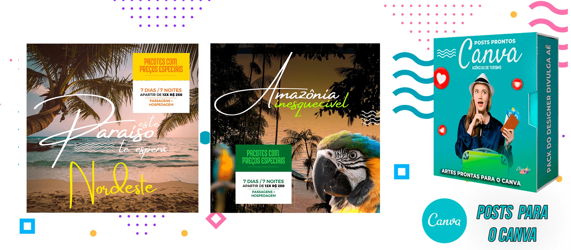Pack de Posts Prontos para o Canva - Agência de Turismo e Viagens + Legendas - Imagem 9