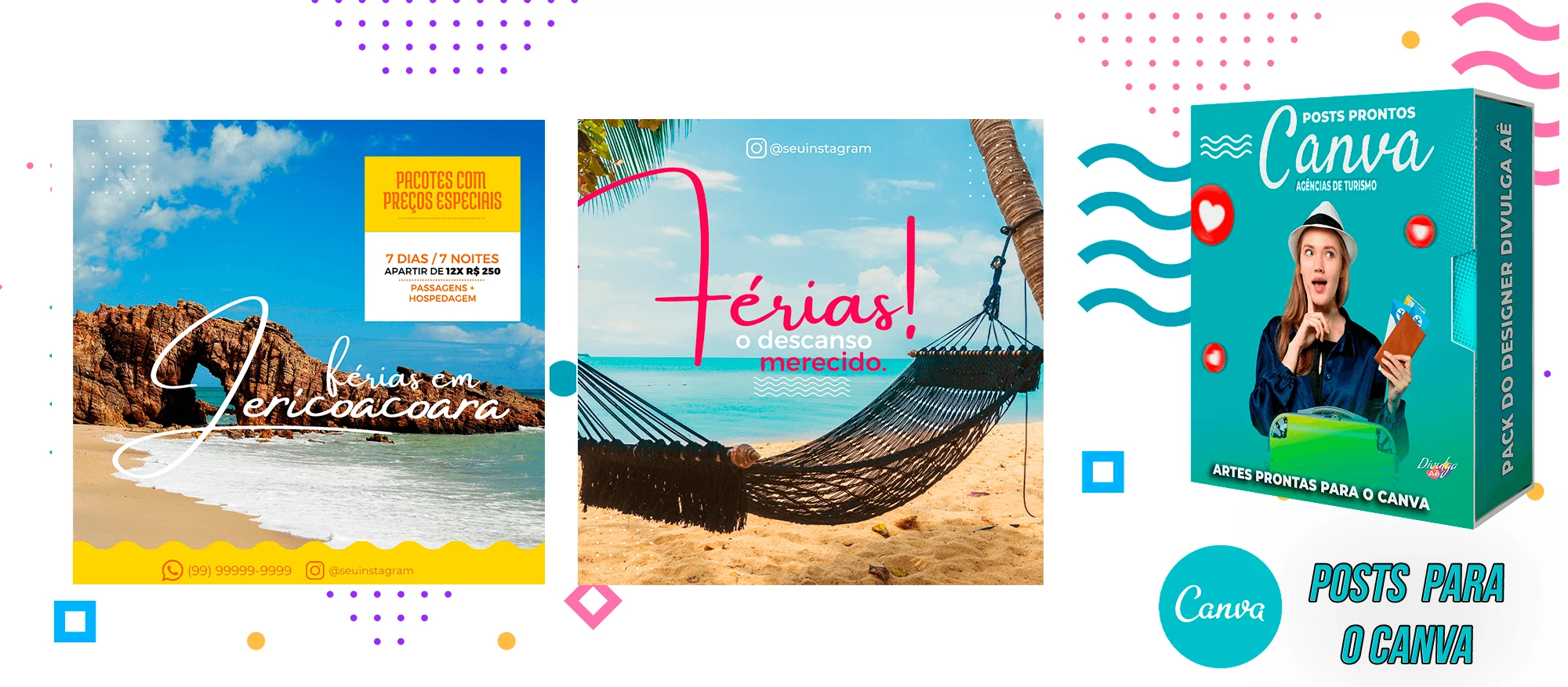 Pack de Posts Prontos para o Canva - Agência de Turismo e Viagens + Legendas - Imagem 6