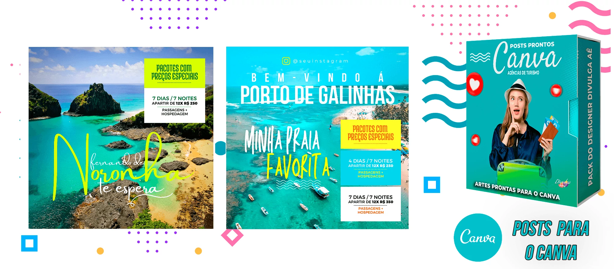 Pack de Posts Prontos para o Canva - Agência de Turismo e Viagens + Legendas - Imagem 17