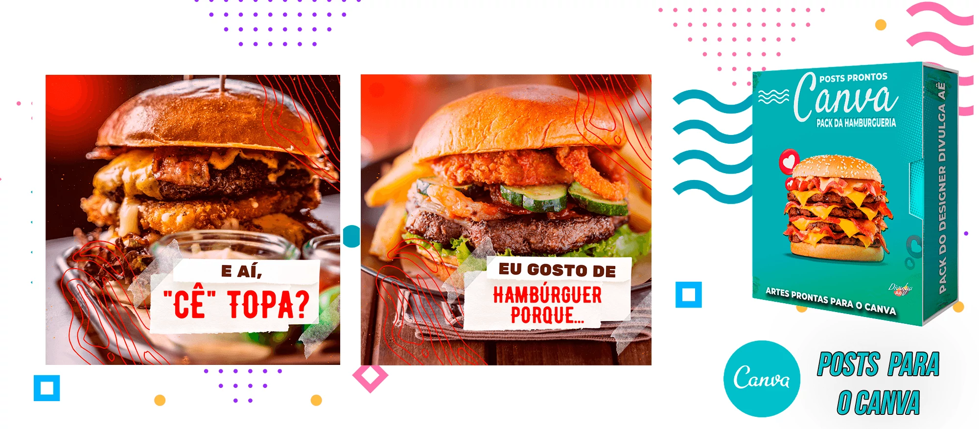 Pack de Posts Prontos para o Canva - Hamburgueria - Lanchonetes + Legendas Prontas - Imagem 23