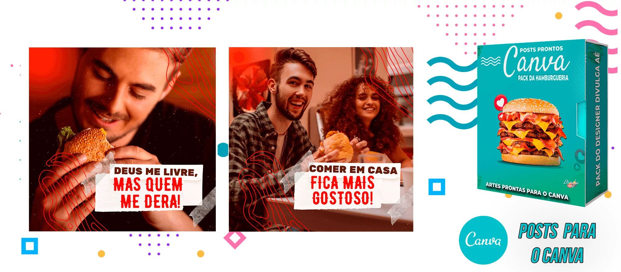 Pack de Posts Prontos para o Canva - Hamburgueria - Lanchonetes + Legendas Prontas - Imagem 18