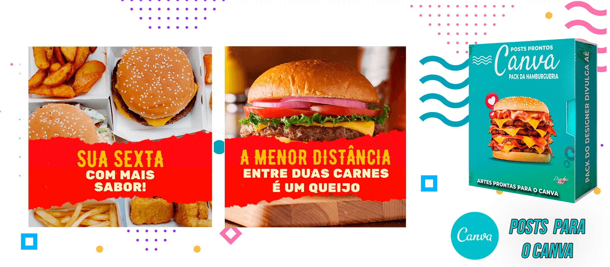 Pack de Posts Prontos para o Canva - Hamburgueria - Lanchonetes + Legendas Prontas - Imagem 11