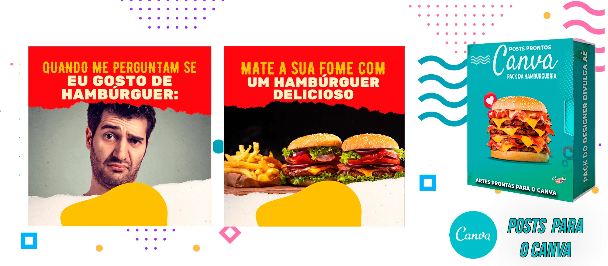 Pack de Posts Prontos para o Canva - Hamburgueria - Lanchonetes + Legendas Prontas - Imagem 13