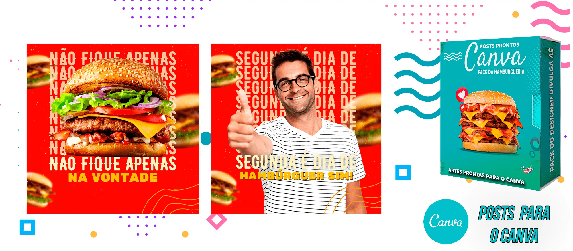 Pack de Posts Prontos para o Canva - Hamburgueria - Lanchonetes + Legendas Prontas - Imagem 16
