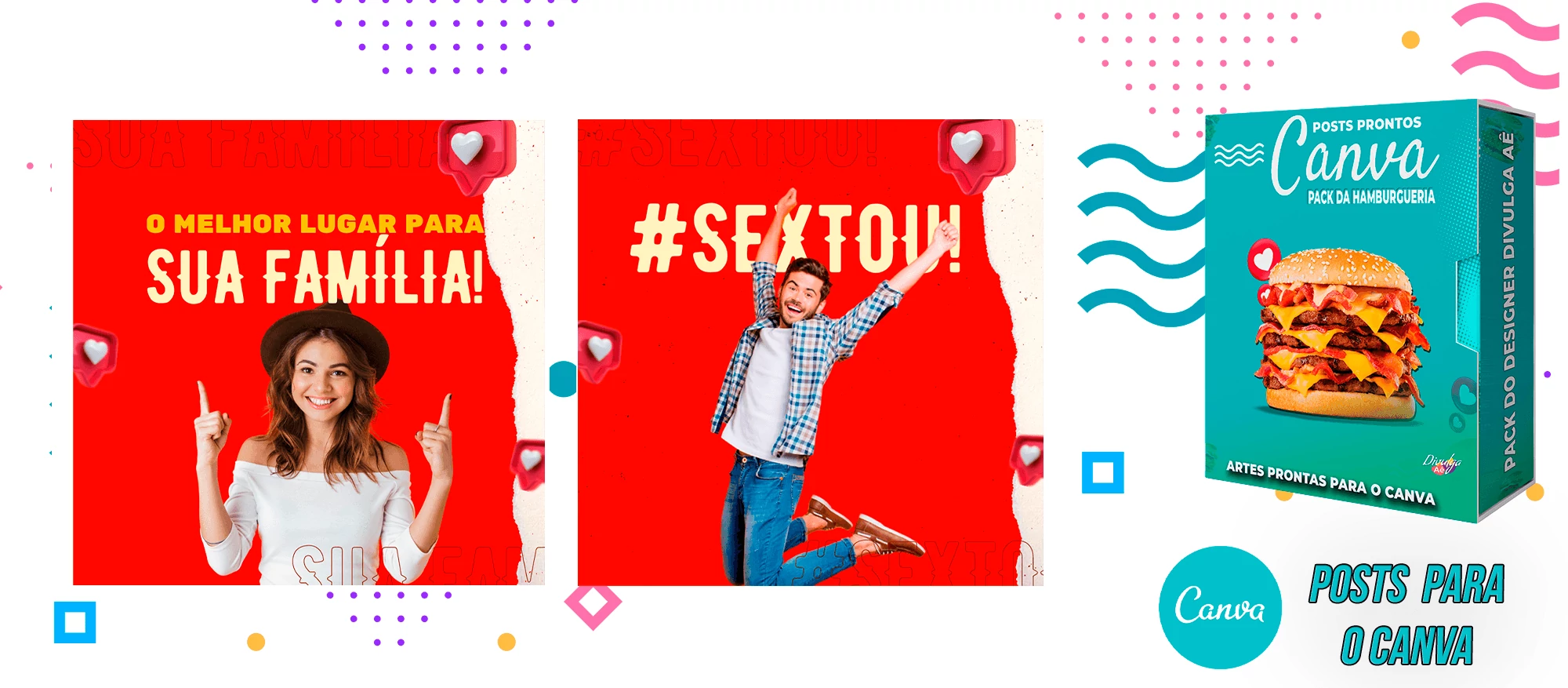 Pack de Posts Prontos para o Canva - Hamburgueria - Lanchonetes + Legendas Prontas - Imagem 25