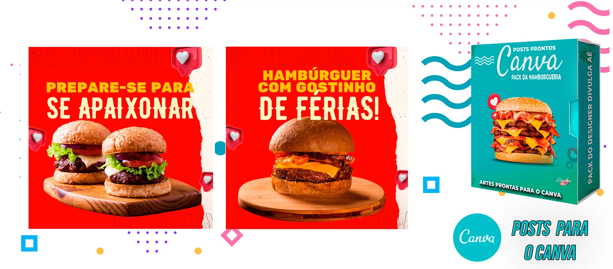 Pack de Posts Prontos para o Canva - Hamburgueria - Lanchonetes + Legendas Prontas - Imagem 20