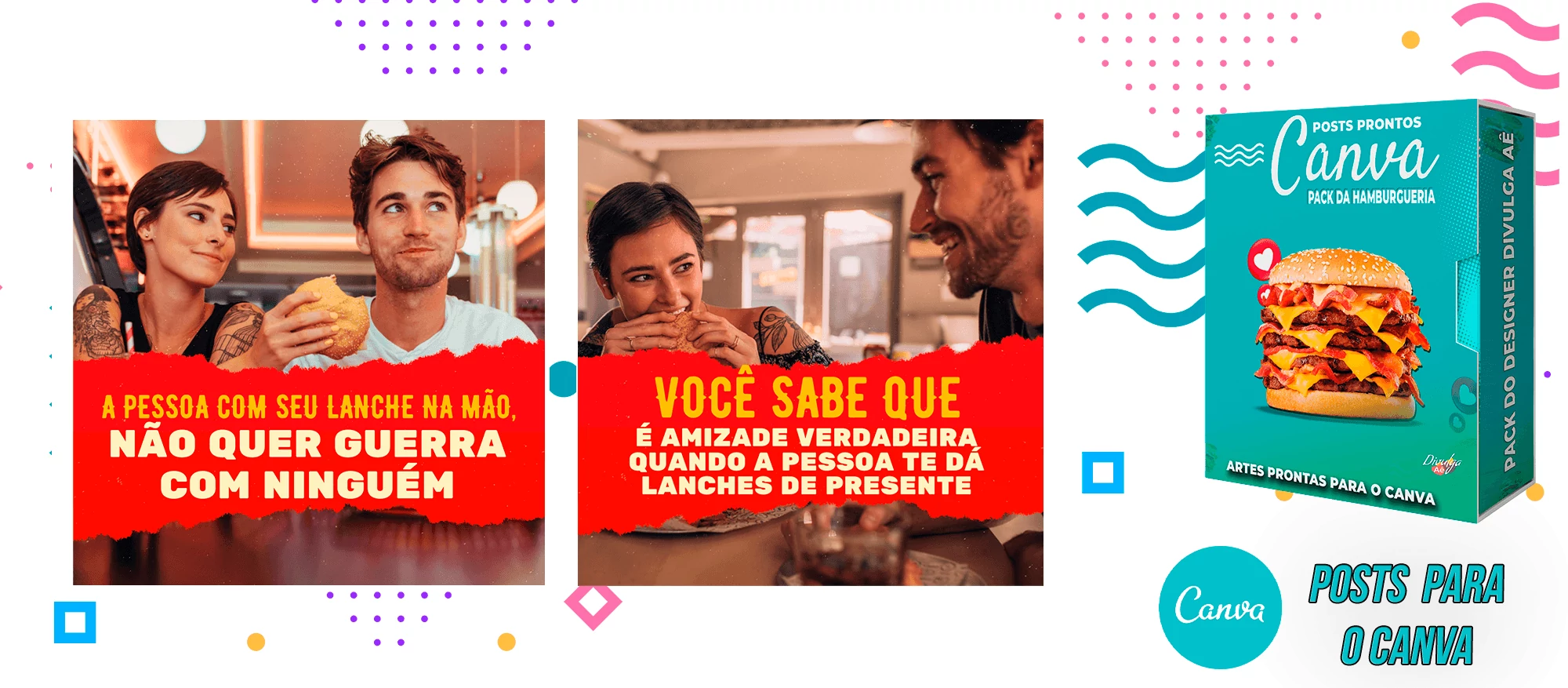 Pack de Posts Prontos para o Canva - Hamburgueria - Lanchonetes + Legendas Prontas - Imagem 19