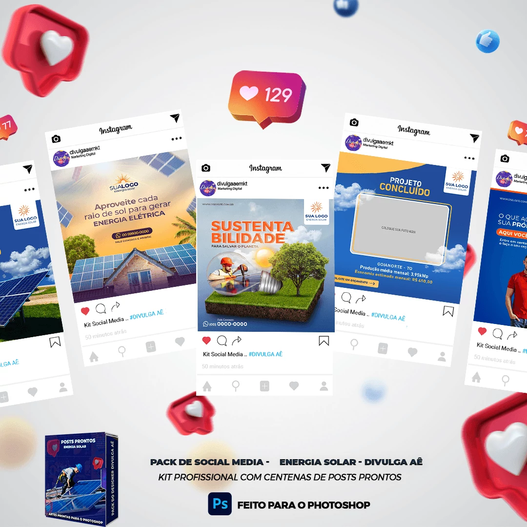 Pack de Posts Prontos para Empresas de Energia Solar para o Photoshop - Imagem 14