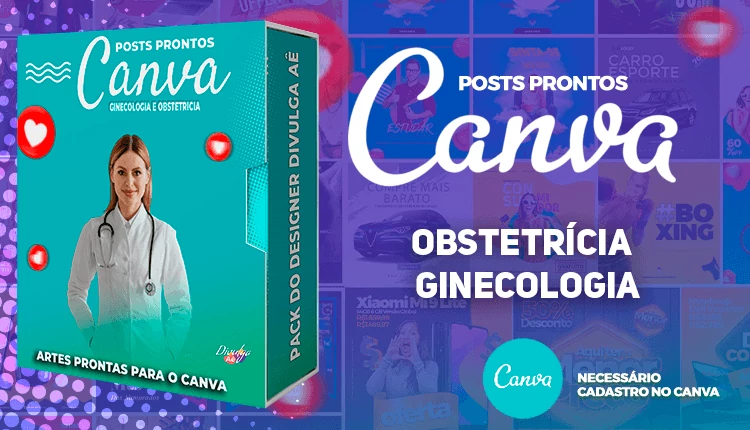 Pack de Posts Prontos para o canva+ Legendas Prontas - Ginecologia - Obstetrícia