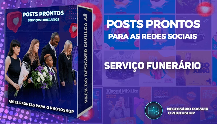 Kit de Posts Prontos para Funerária com Legendas - Serviço Funerário - Plano Funerário no Photoshop